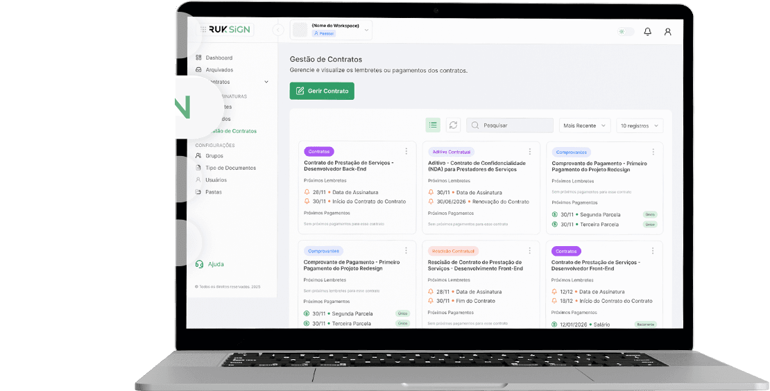 Notebook com a plataforma RUK